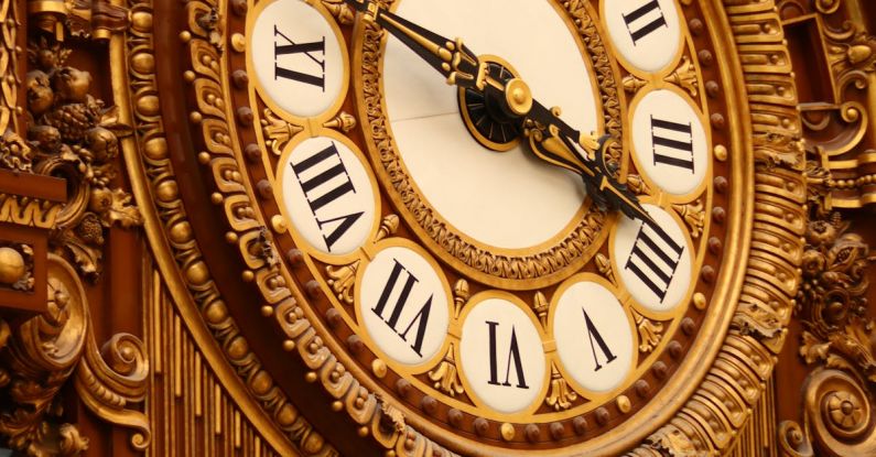 Time Wasters - A large ornate clock with roman numerals
