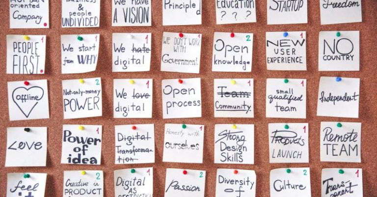 Writing Goals - Sticky Notes on Board