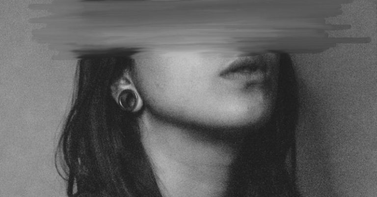 Mind Mapping - Woman with smeared eyes in studio